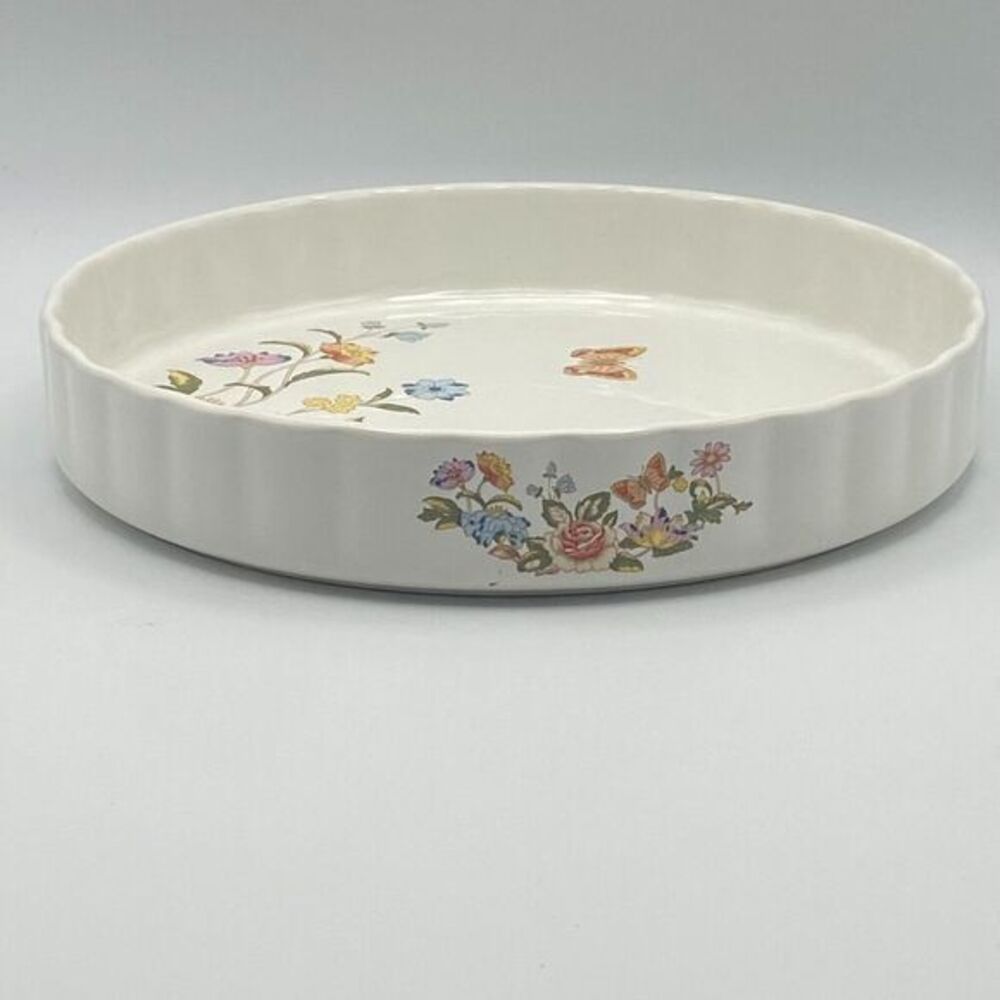 Aynsley HyStyle Cottage Garden 8" Quiche Bowl Baker Oven to Table Flowers
